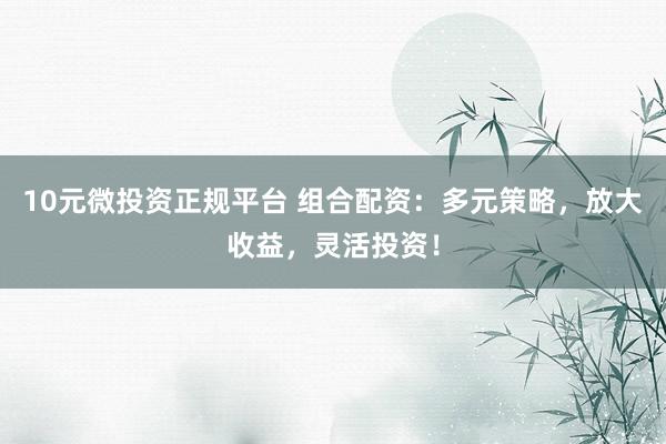 10元微投资正规平台 组合配资：多元策略，放大收益，灵活投资！